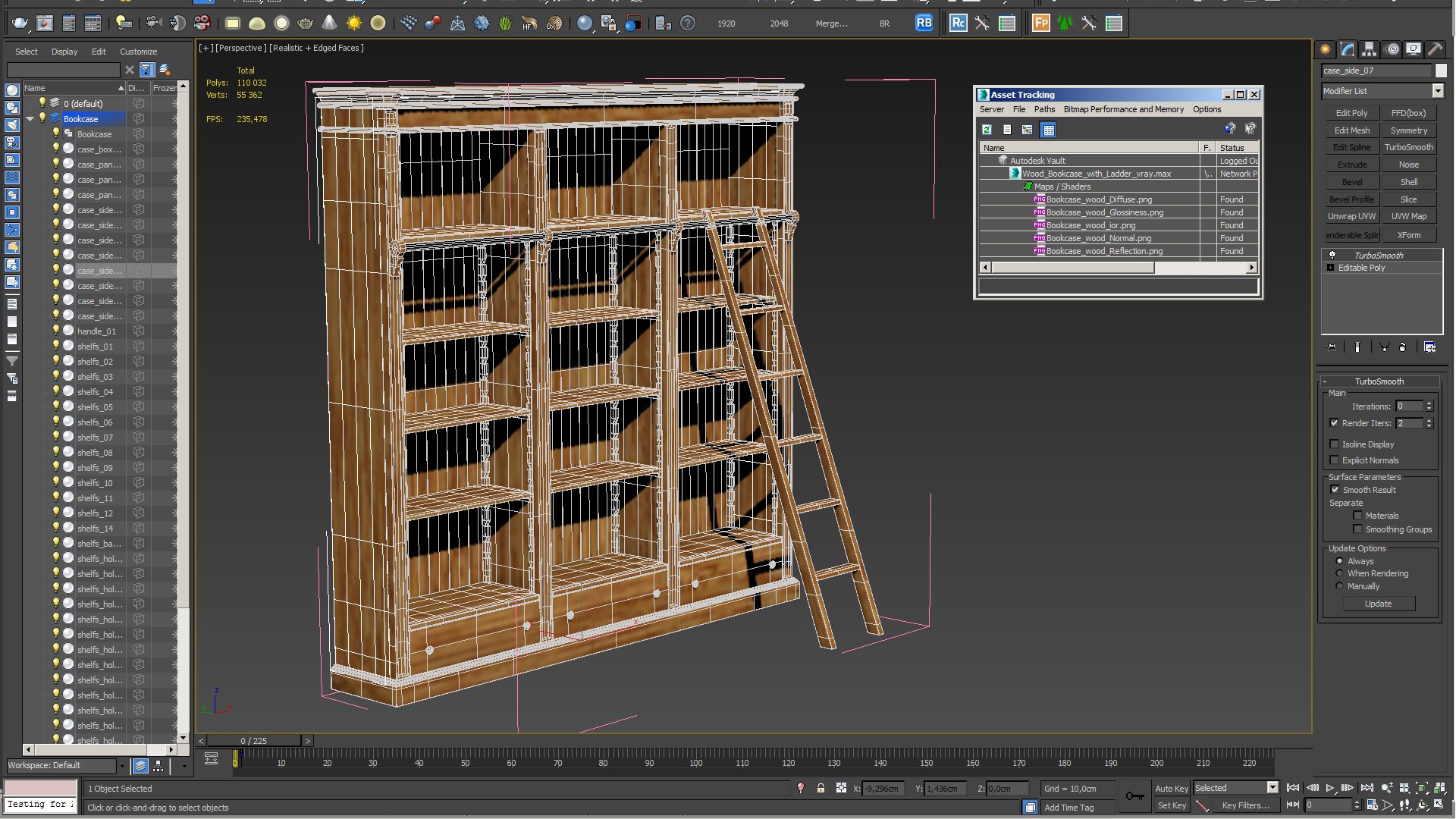 Wood bookcase ladder books 3D model - TurboSquid 1486375