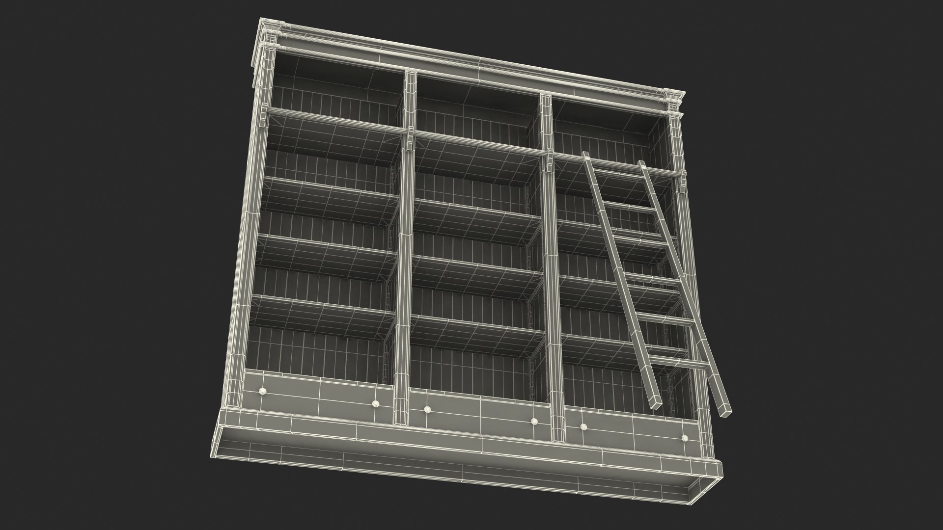 Wood bookcase ladder books 3D model - TurboSquid 1486375