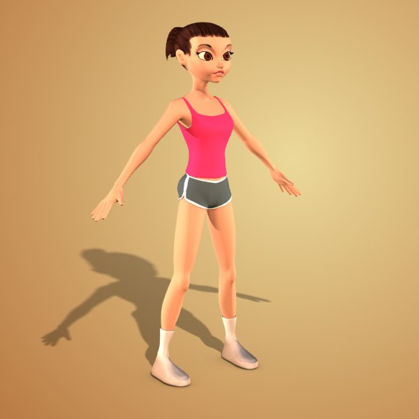 girl cartoon 3d max