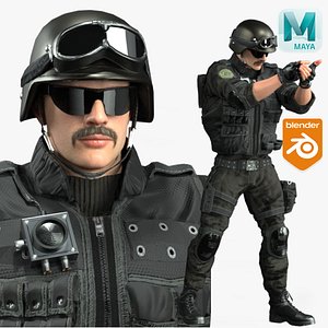 Realistic Rigged Army Character Man 3D Model