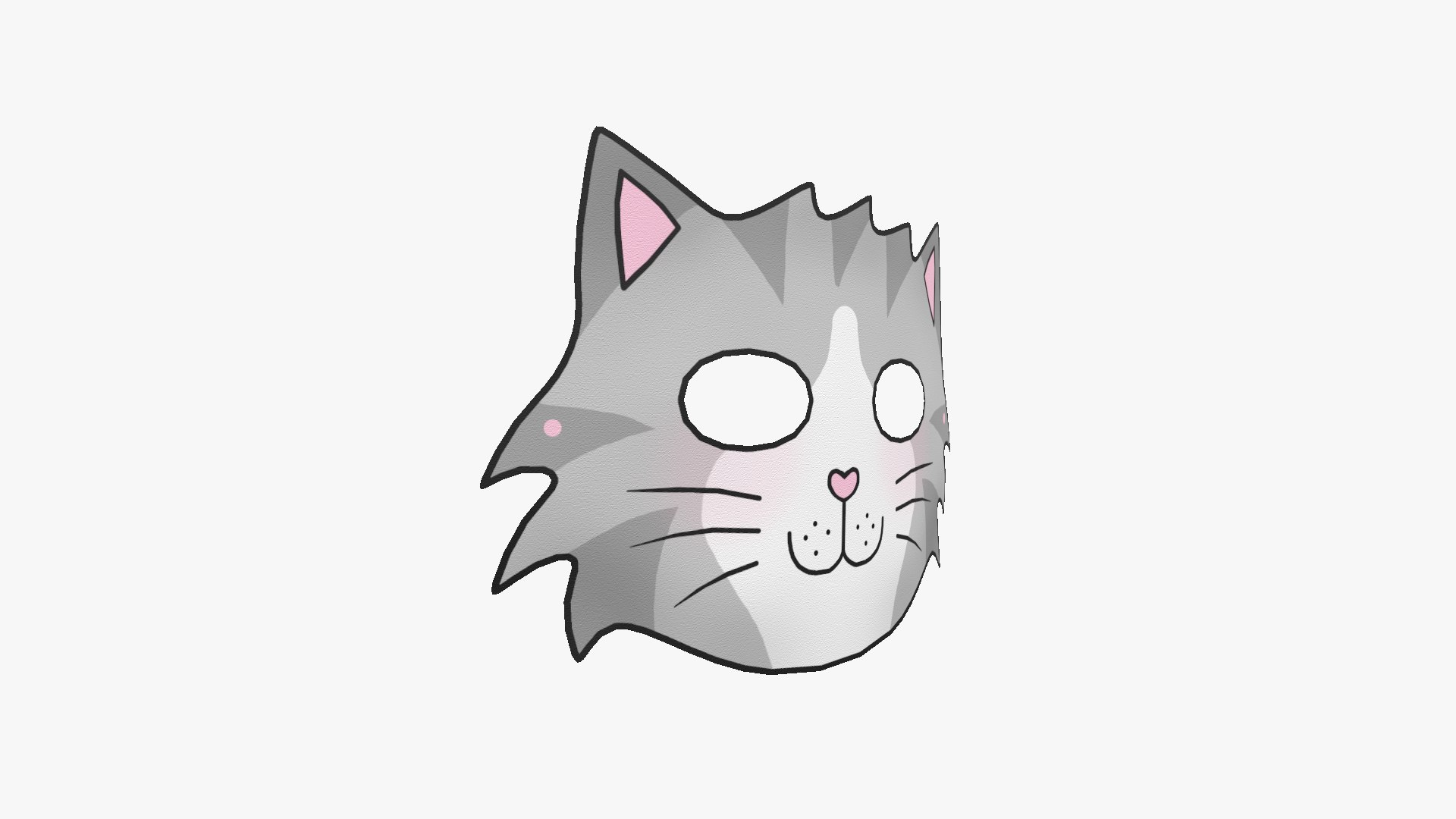 04 Cat Mask Paper Collection - Character Design Fashion 3D Model ...