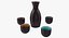 5 piece ceramic sake model