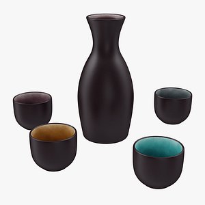 5 piece ceramic sake model