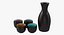 5 piece ceramic sake model