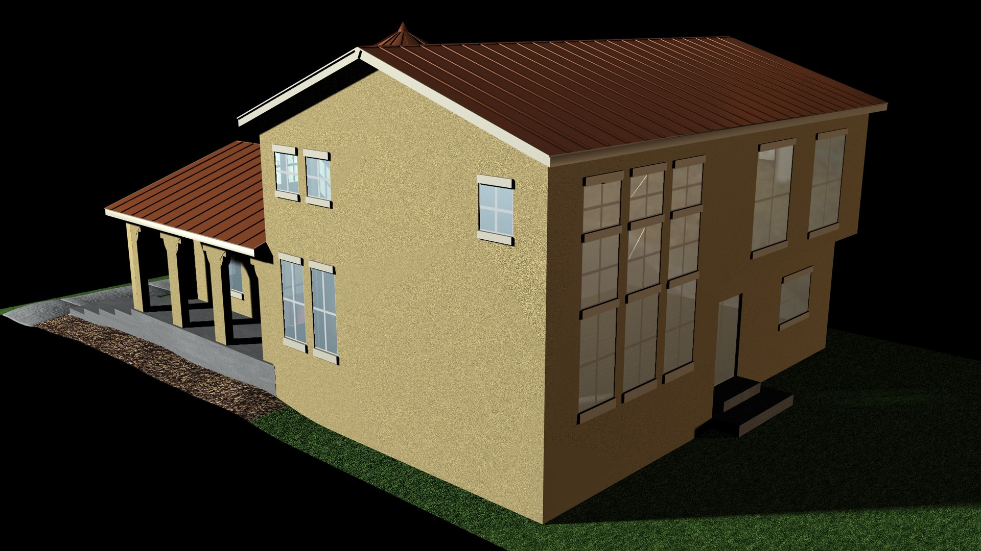 3d Stucco Home Model