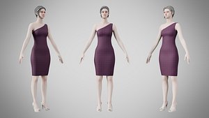 Dress 19 Grape 3D model