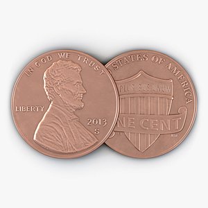 3d united states coin penny model