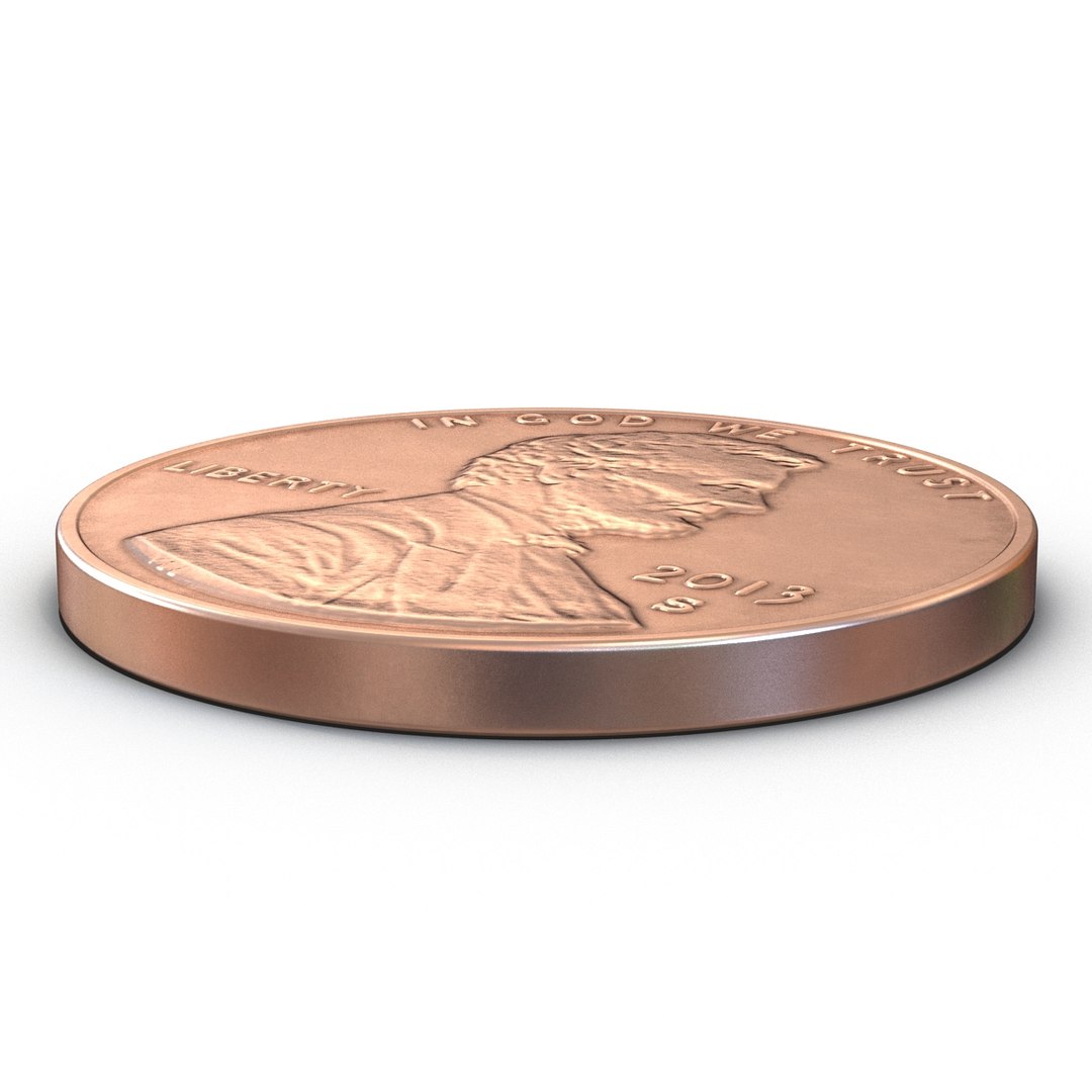 3d united states coin penny model