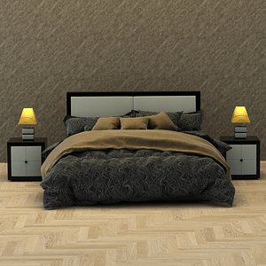 3D realistic modern bed model
