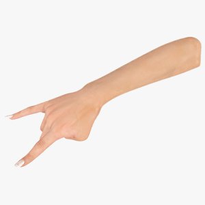 Woman Tanned Hand Heavy Metal Pose