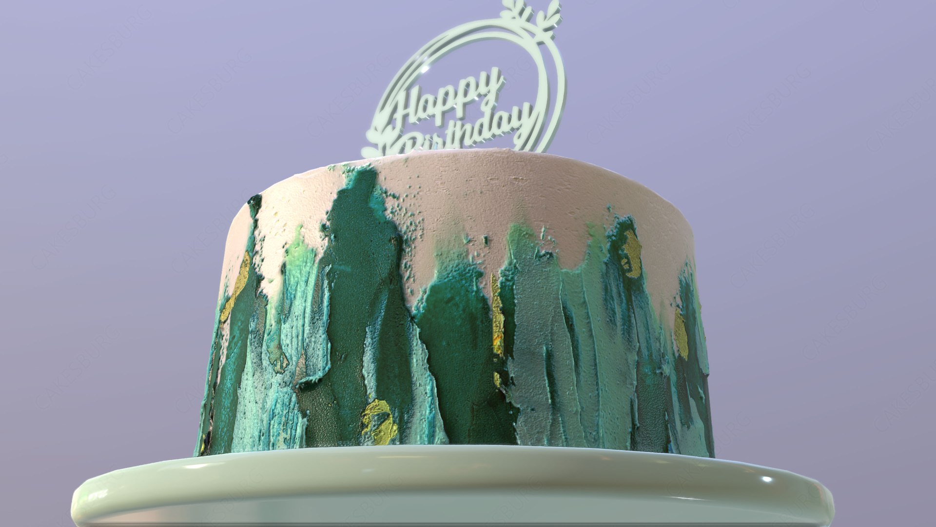 3D Elegant Turquoise Buttercream Birthday Cake - TurboSquid 2057670