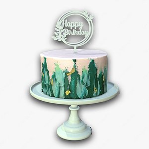 3D Elegant Turquoise Buttercream Birthday Cake