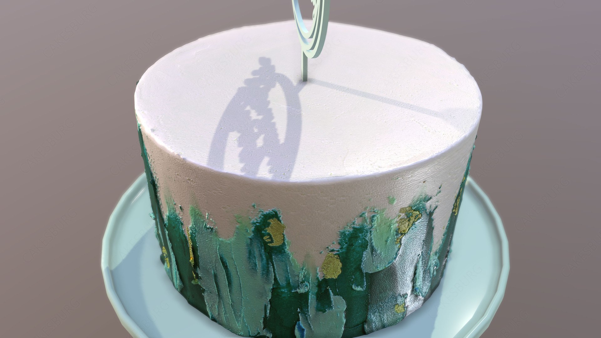 3D Elegant Turquoise Buttercream Birthday Cake - TurboSquid 2057670