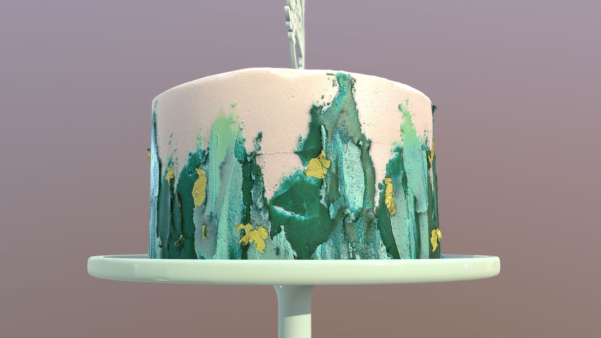 3D Elegant Turquoise Buttercream Birthday Cake - TurboSquid 2057670