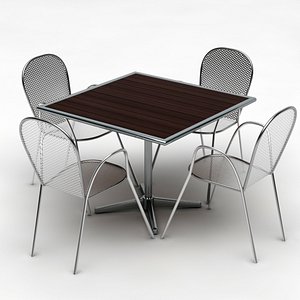 3d table chairs model