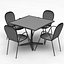 3d table chairs model
