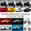 Colección de vehículos fotográficos realistas