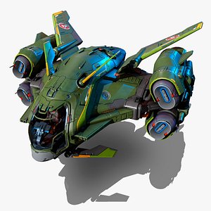 RTS Games - SF Corsair Starship 3D model