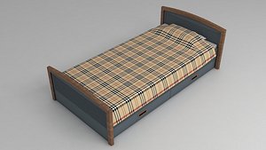 3D designed single bed room model