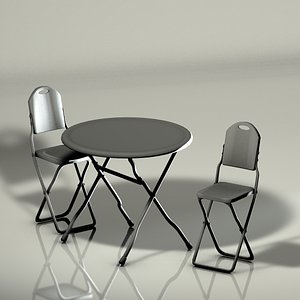 table and chair bundle 3D model