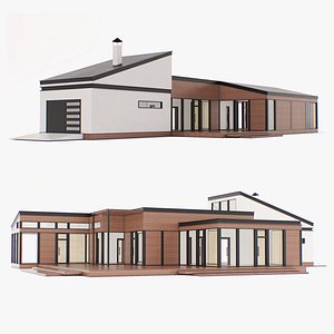 Contemporary House with Private Garage 3D model
