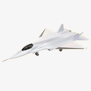 3D Lowpoly military jet prototype