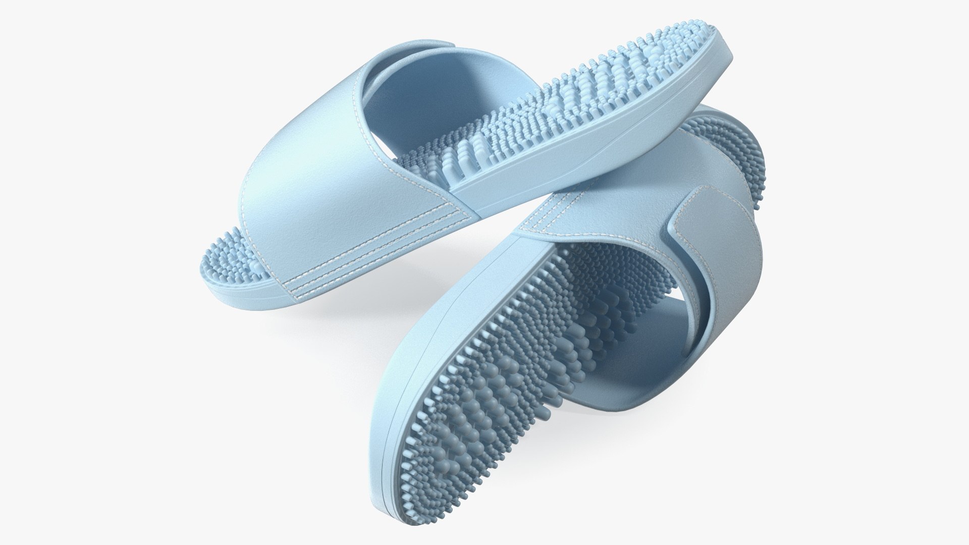 Acupressure Massage Slippers Blue 3D model preview