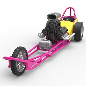 Front engine old school three wheeled dragster Scale 1 to 25