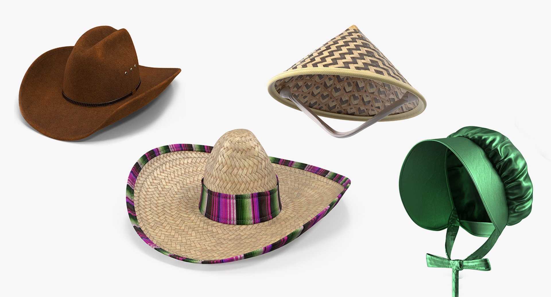 3D Traditional Hats Collection 2 model - TurboSquid 1958413