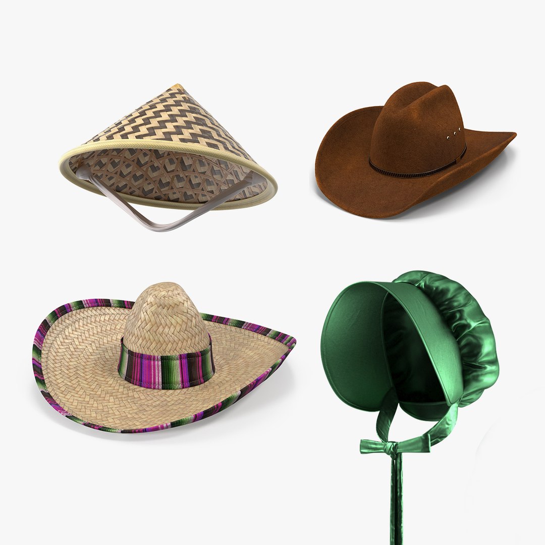 Traditional Hats Collection 2 3D model preview