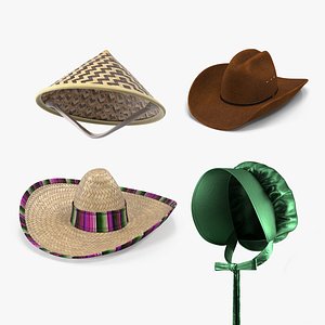 3D Traditional Hats Collection 2 model