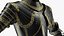 3D model Medieval Knight Black Gold Full Armor Rigged