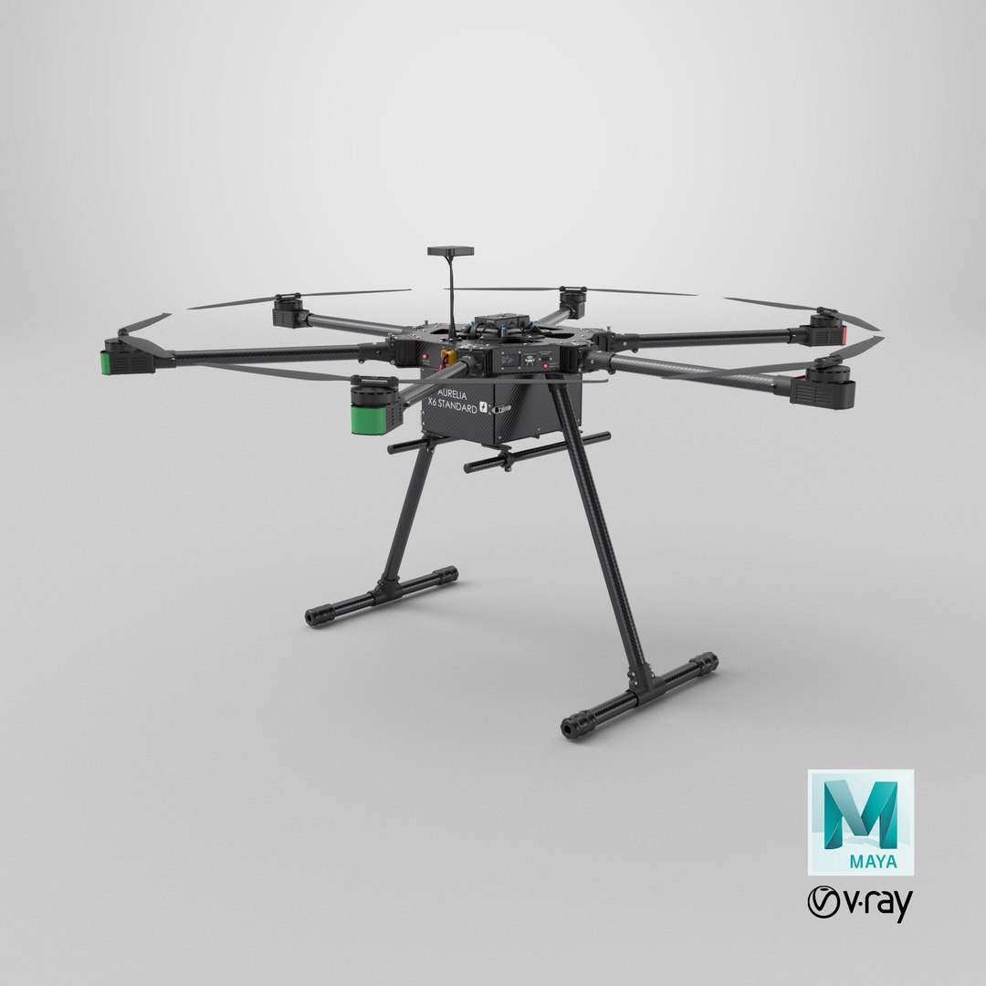 Aurelia X6 Hexacopter Drone Platform model https://p.turbosquid.com/ts-thumb/Vo/qWvEG8/U4/stemcell_maya_vray_render/png/1775662880/1920x1080/fit_q87/950cdd4479e8c0cf3f729dfb6bacc3e17ced5ce8/stemcell_maya_vray_render.jpg