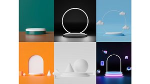 Minimalist podium set 3D