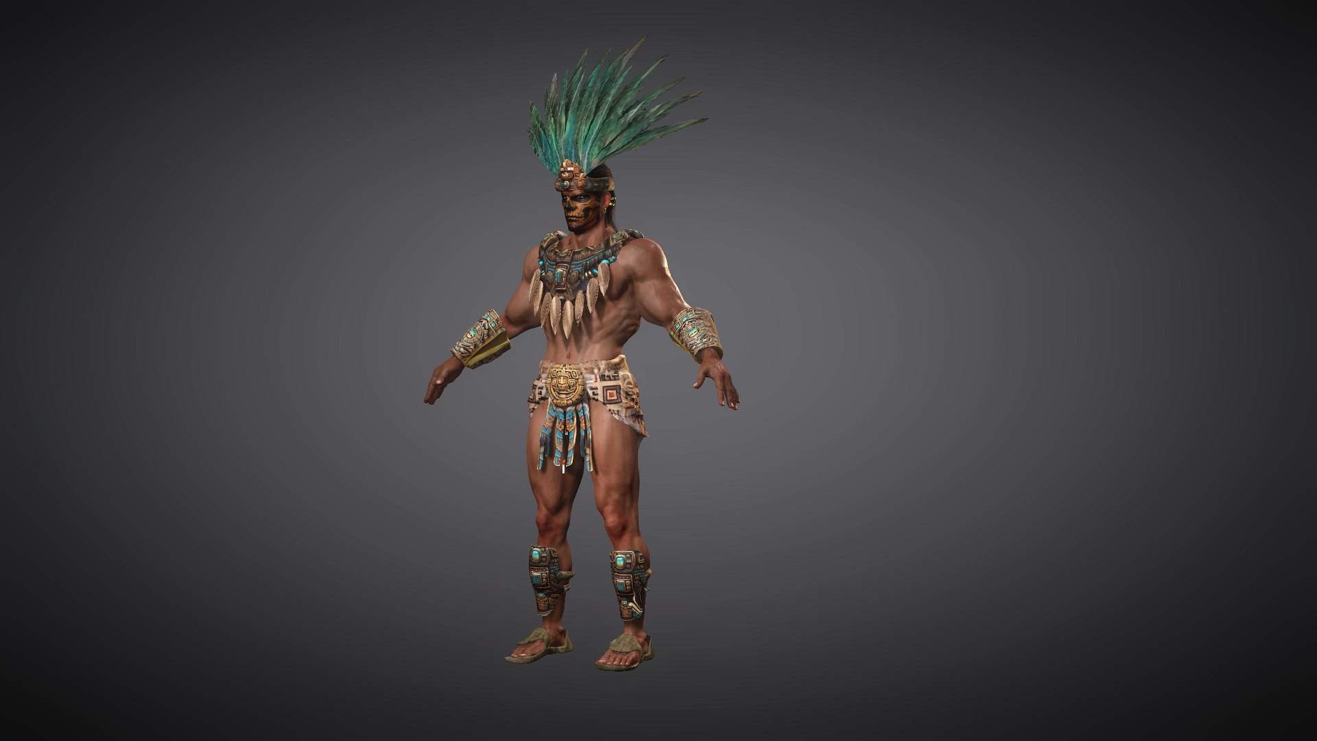 3D Model Aztec Warrior - TurboSquid 2418126