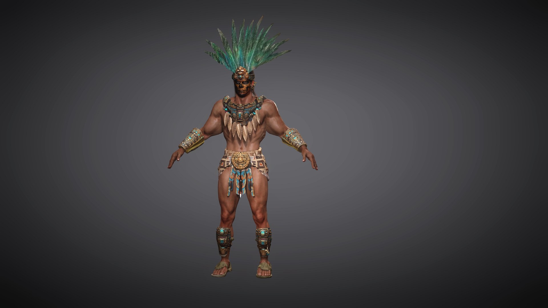3D Model Aztec Warrior - TurboSquid 2418126