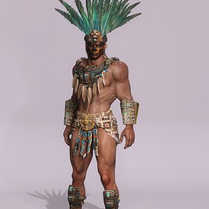 3D model Aztec Warrior