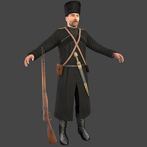 cossack soldier 3D model