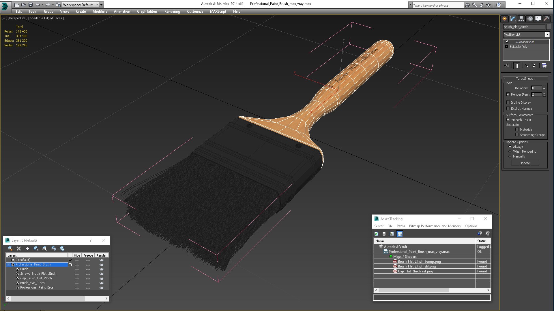 3D Model Professional Paint Brush - TurboSquid 2224722