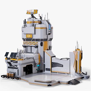 3D Sci-Fi Futuristic Command Center 02 PBR model