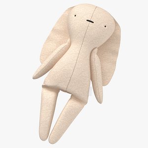 Suffed Animals Linen Rabbit Pose 01 and 02