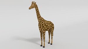 Low Poly Cartoon Giraffe