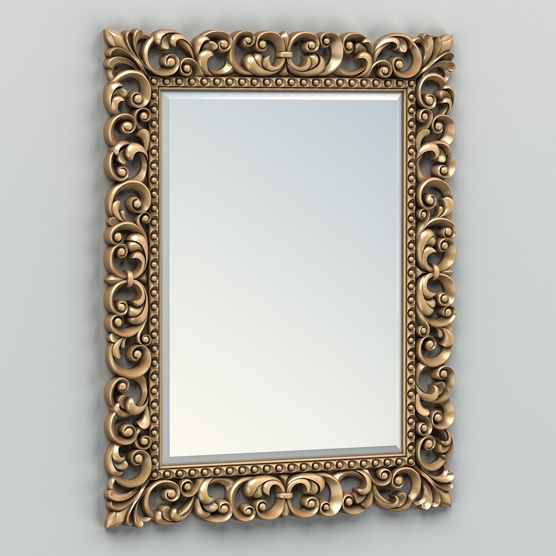 3d Carved Rectangle Mirror Frame