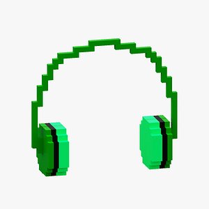 Green Headphones 3D model
