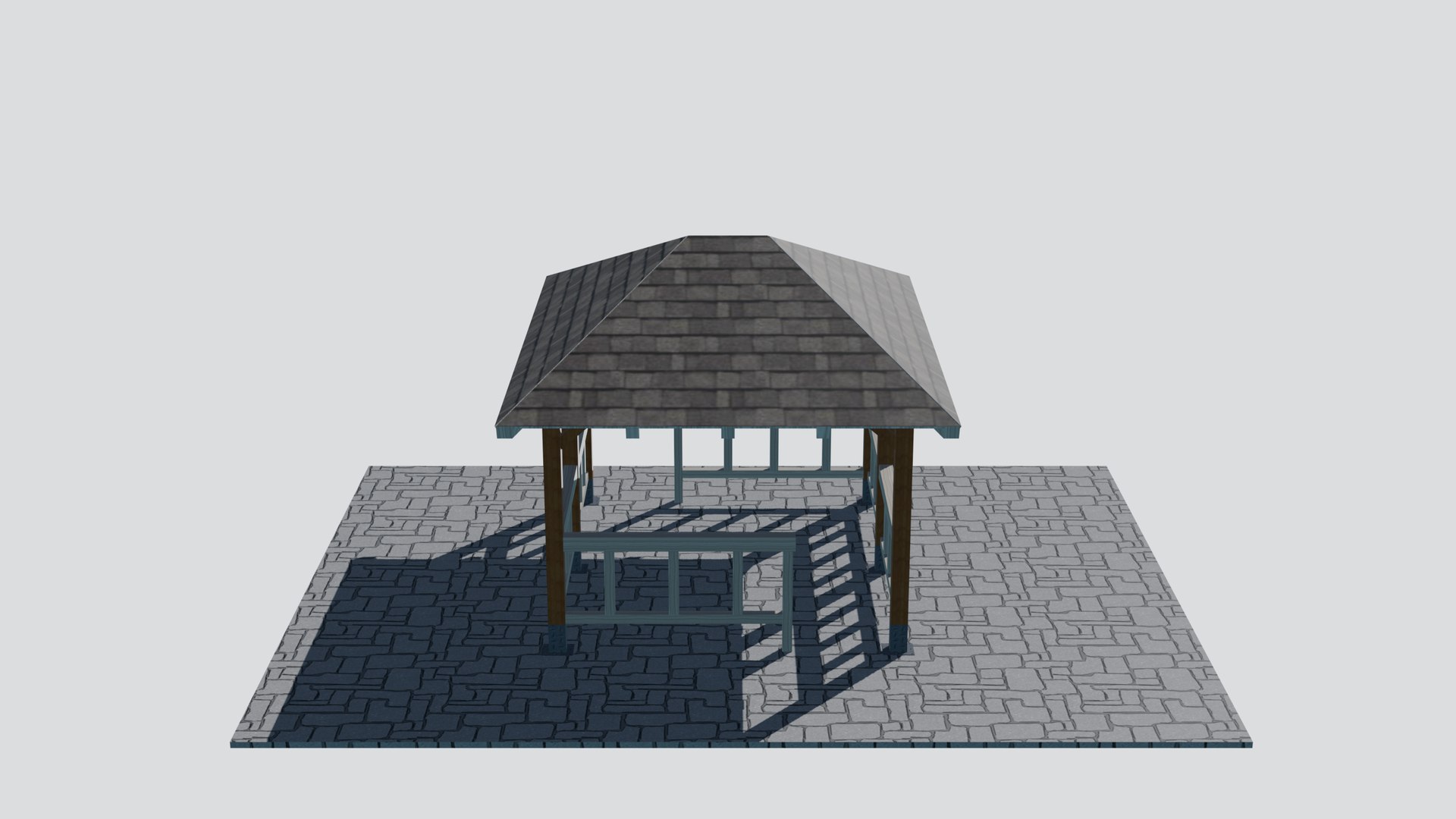 3D model Square Pavilion with Shingle Roof - Wooden Framed Gazebo with Railing on Stone Patio https://p.turbosquid.com/ts-thumb/Vp/D5bx1X/2Y/ee05_gallery_04/png/1792644161/1920x1080/fit_q87/c33b9e15b9bef32f440d8c8e86b9a102ea5cbc93/ee05_gallery_04.jpg