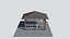 Square Pavilion with Shingle Roof - Wooden Framed Gazebo with Railing on Stone Patio