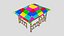Square Pavilion with Shingle Roof - Wooden Framed Gazebo with Railing on Stone Patio