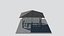 Square Pavilion with Shingle Roof - Wooden Framed Gazebo with Railing on Stone Patio