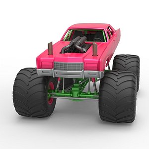 3D Diecast Monster Truck Concept Scale 1 to 25