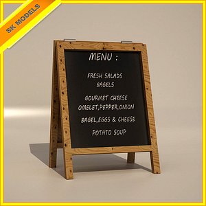 Low Poly Menu Board